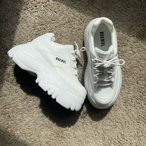 Nokwol Scripter White : White Platform Sneaker